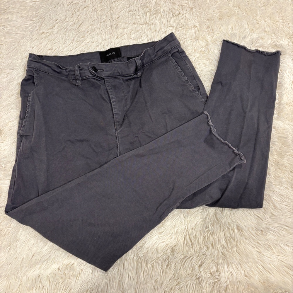 Rollas Pants Mens Gray Relaxo Relaxed Fit Straight Raw hem size 33